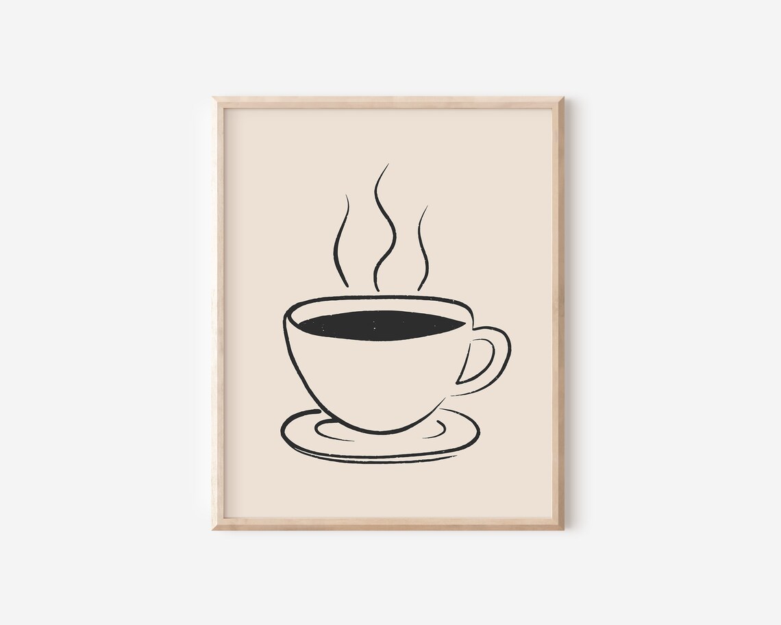 Coffee Cup Art Print, Coffee Bar Kitchen Decor - Image 2