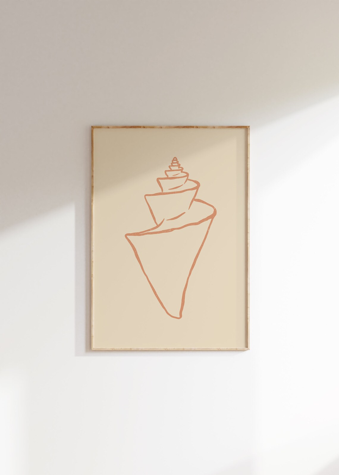 Seashell Art Print, Coastal Boho Line Drawing