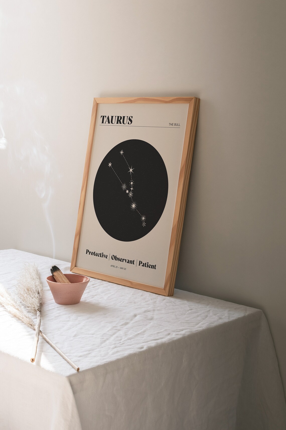 Taurus Star Constellation Art Print, Neutral Decor - Image 2