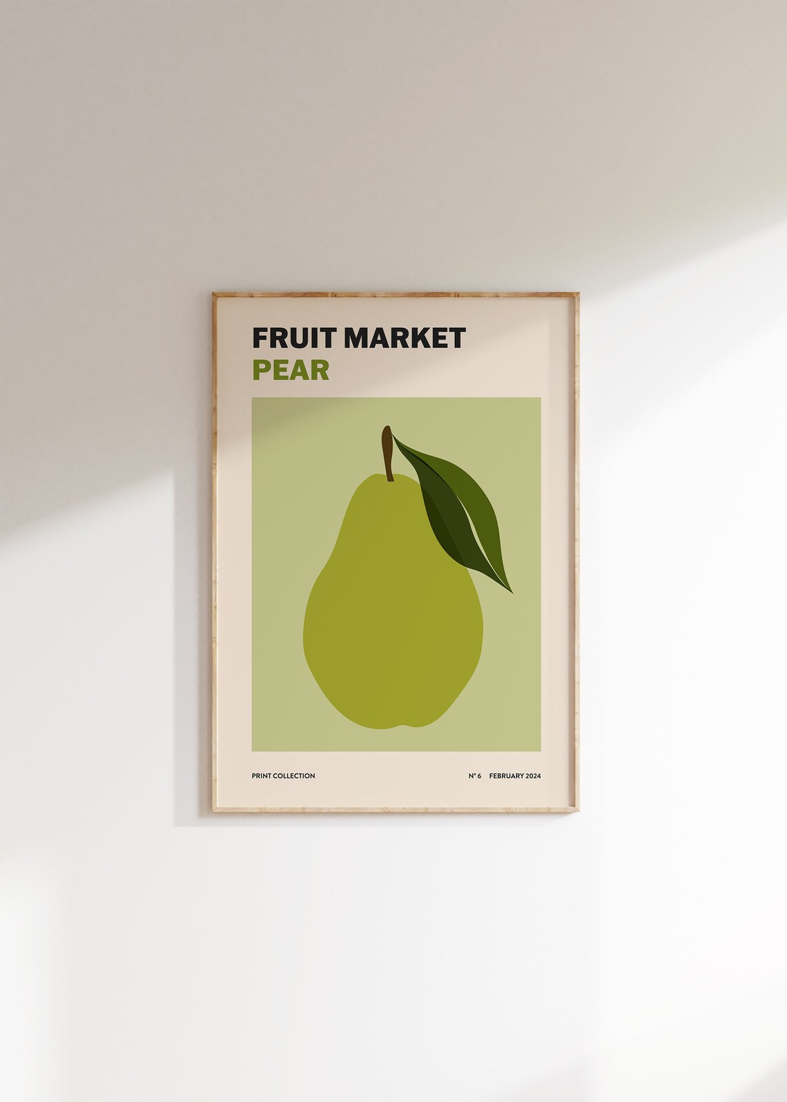 Pear Fruit Market Abstract Poster, Kitchen Wall Art
