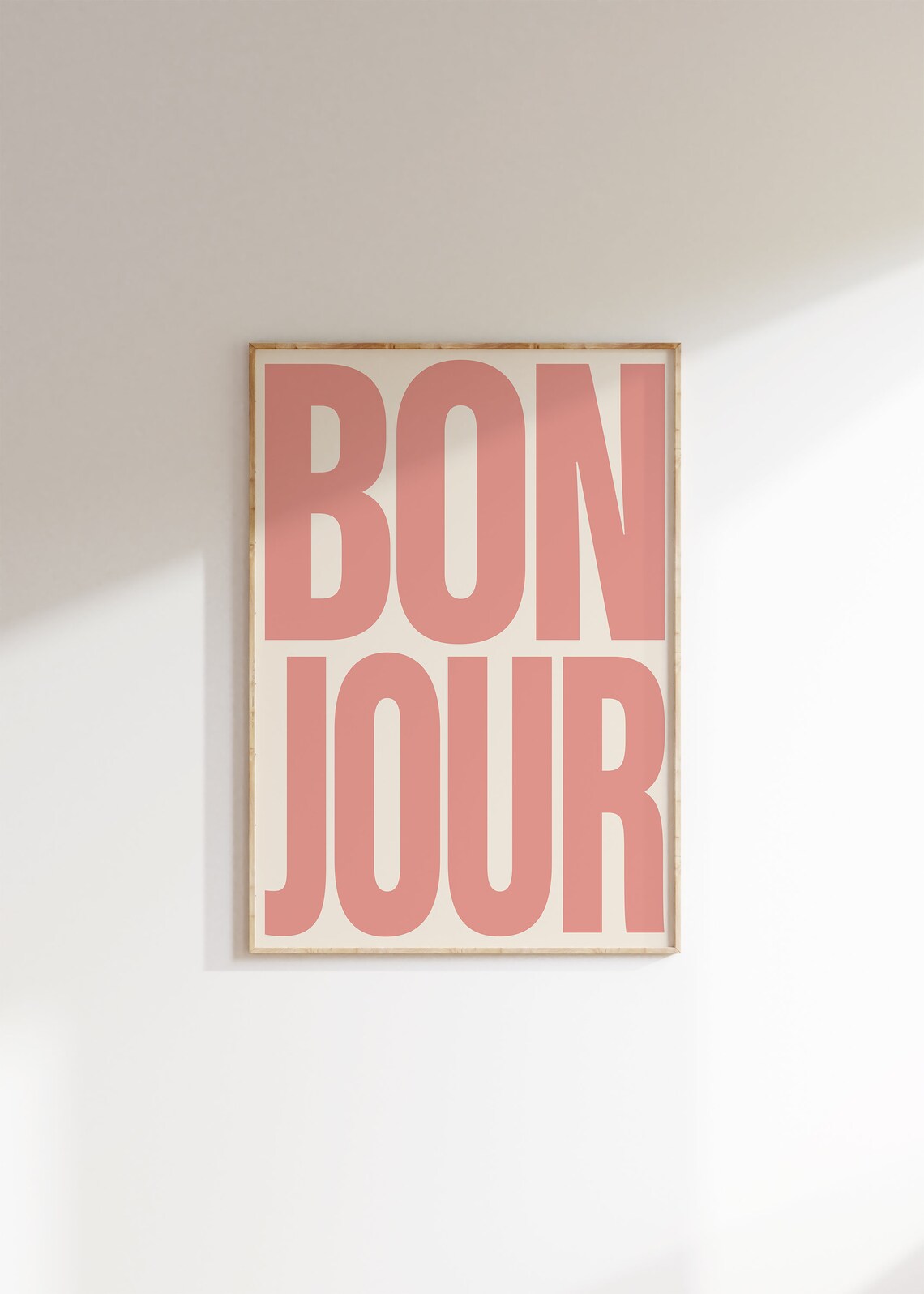 Bonjour Typography Poster, Retro French Art Print - Image 2