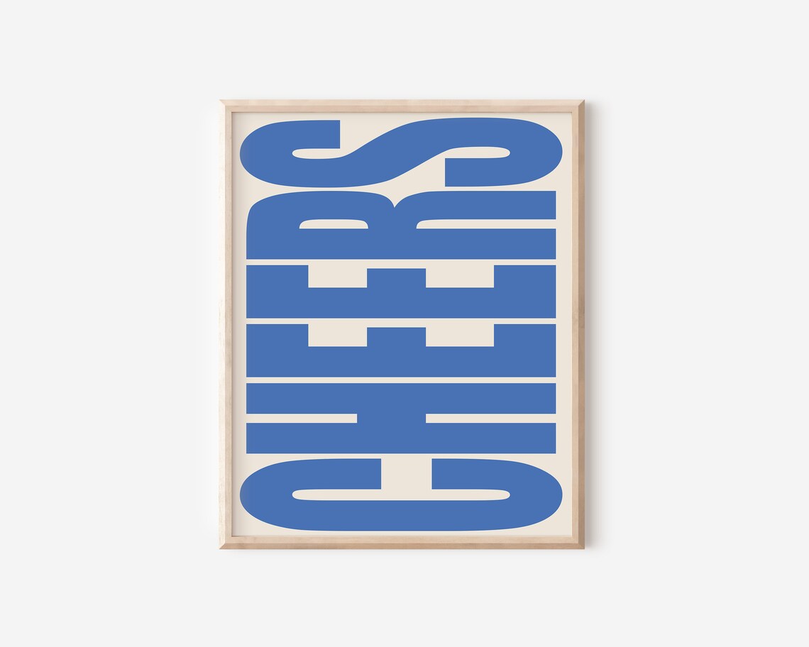 Cheers Typography Poster, Retro Bar Wall Art - Image 2