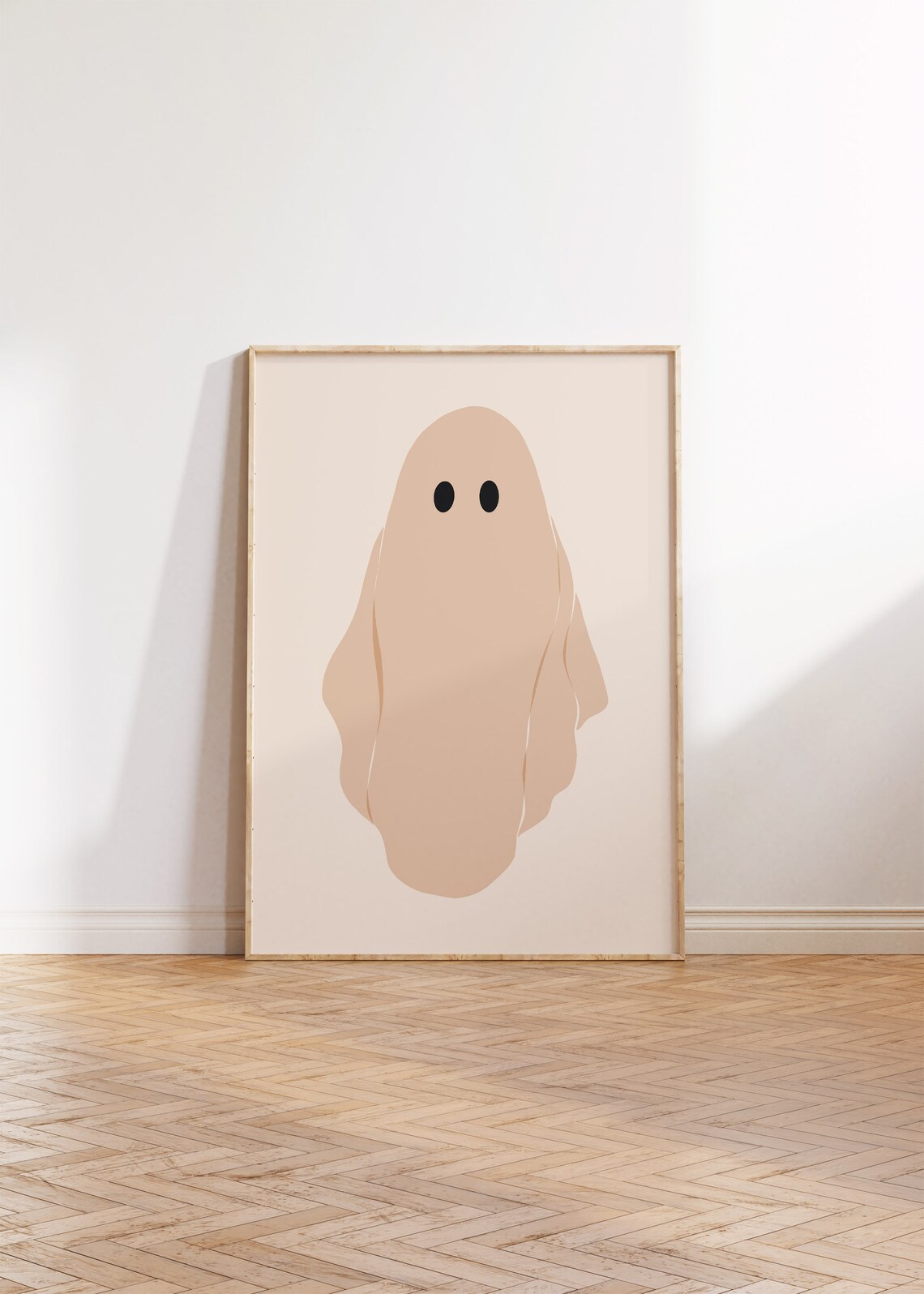 Minimalist Spooky Ghost Illustration, Halloween Art Print