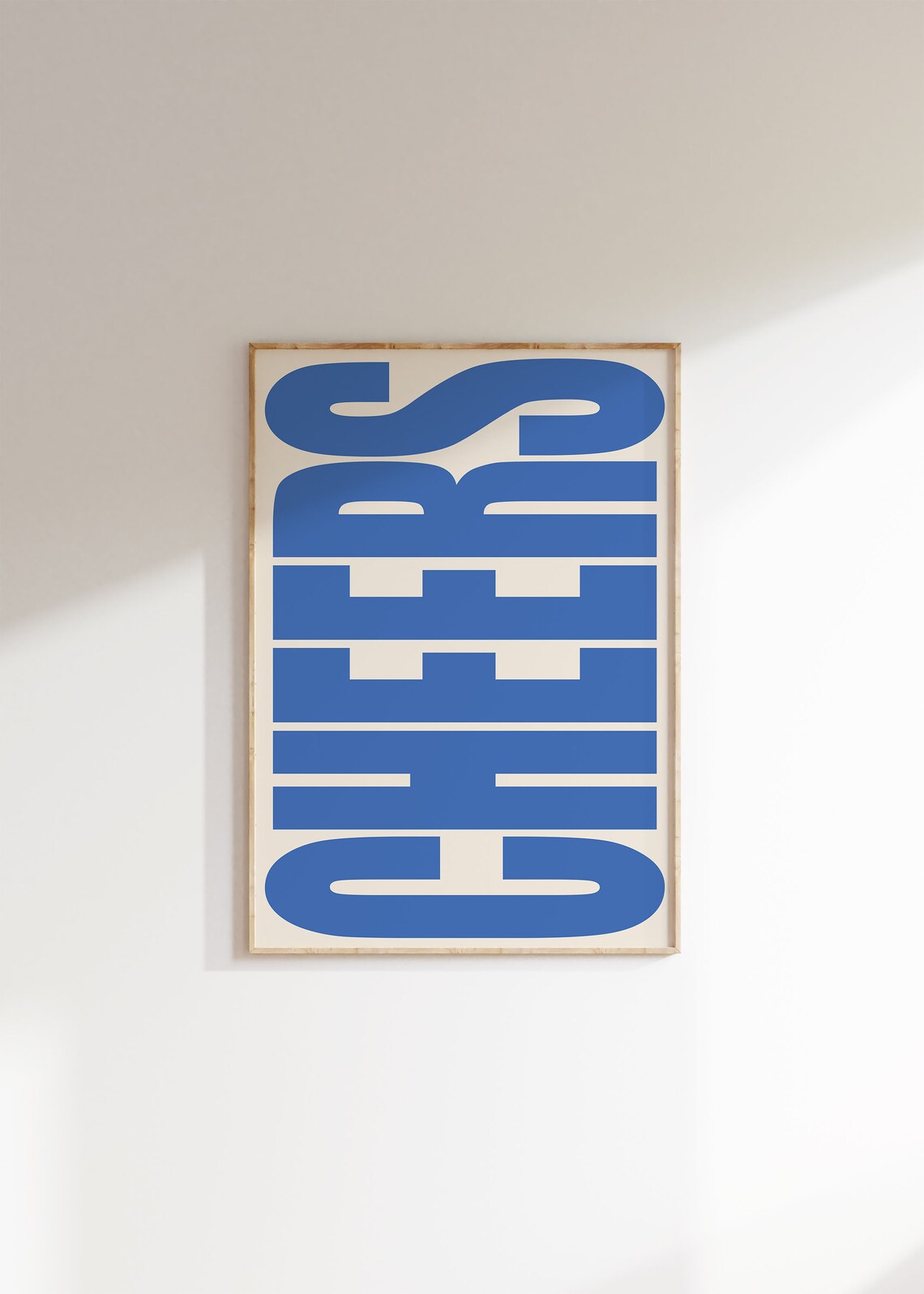 Cheers Typography Poster, Retro Bar Wall Art
