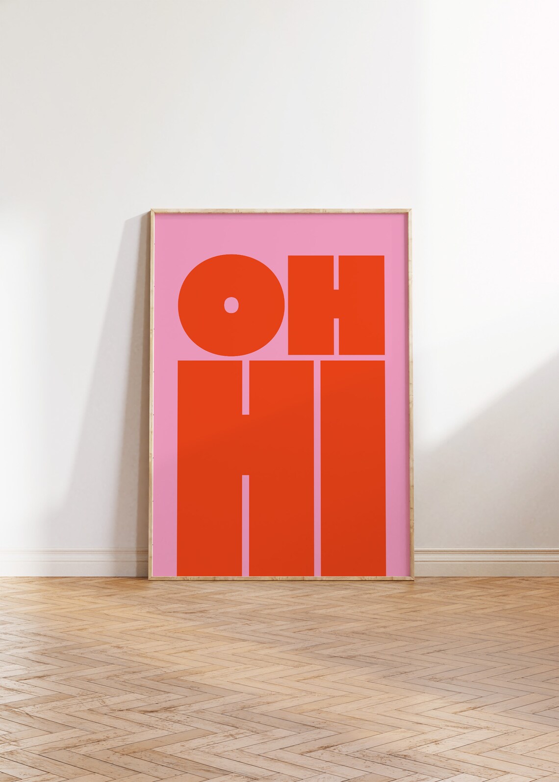 Oh Hi Trendy Typography Wall Art Print