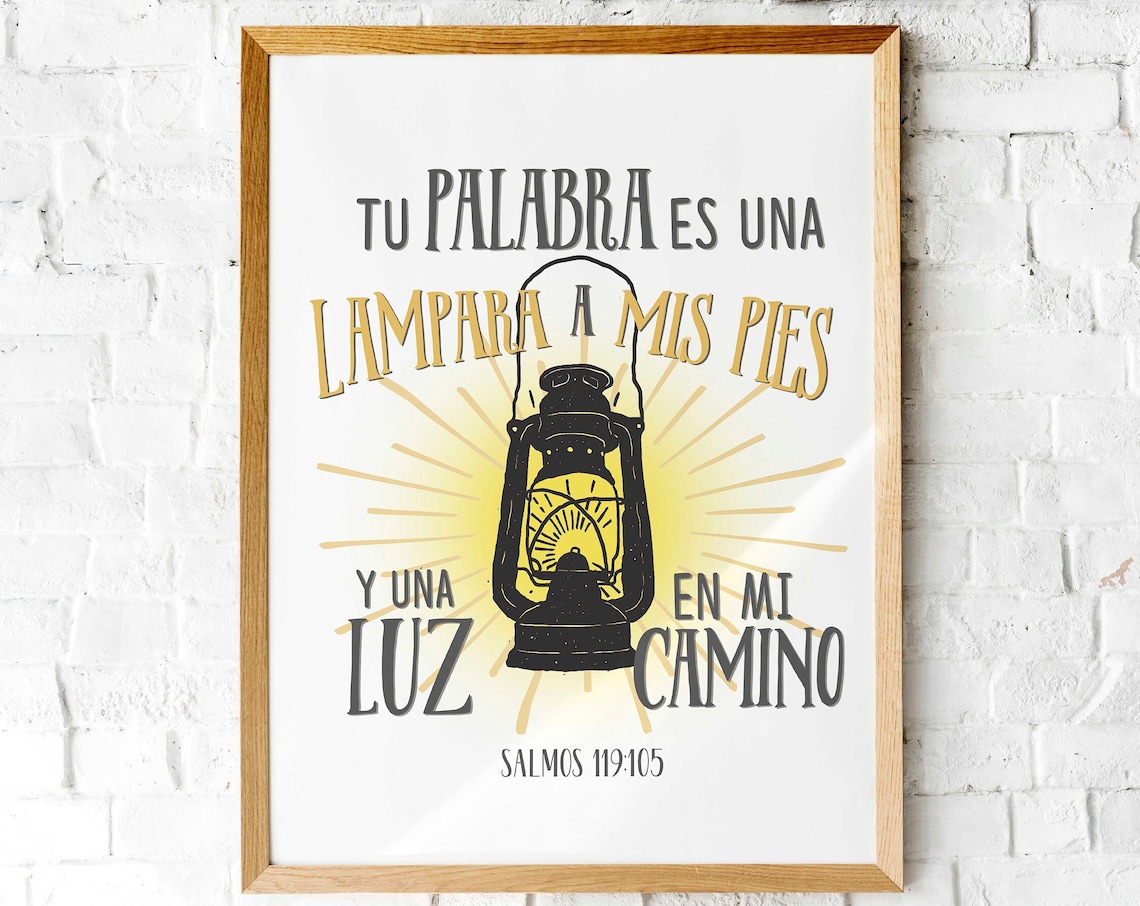 Salmos 119:105 Hand Lettering Art Print