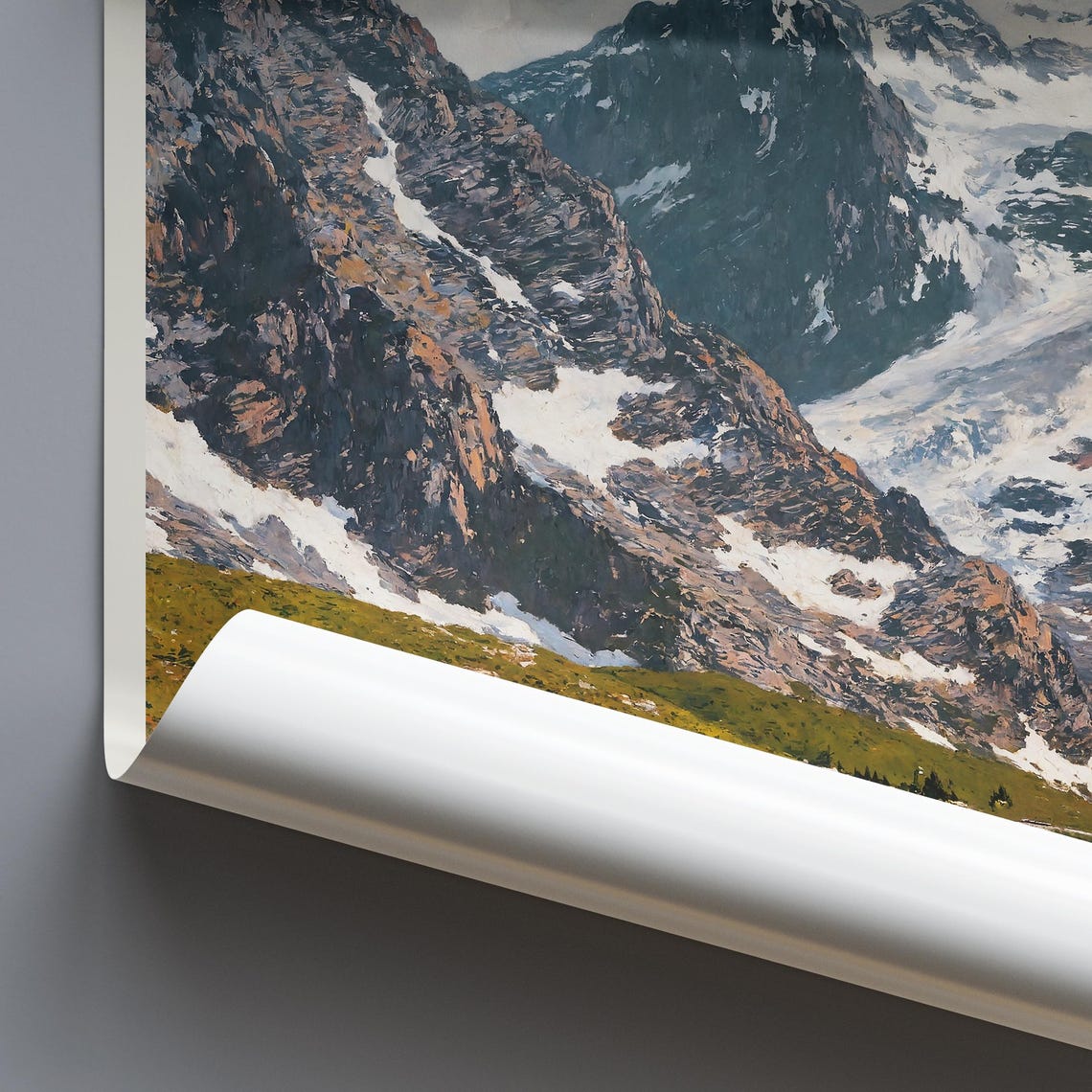 Jungfrau Switzerland Glacier Alpine Train Painted Travel Poster - Image 3