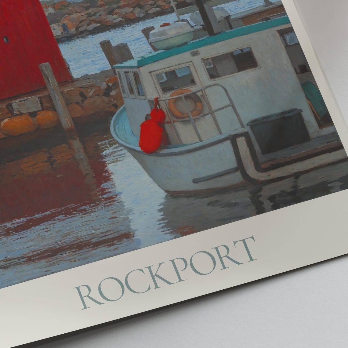 Rockport Travel Print Massachusetts New England Travel Poster Wall Art Home Decor Gift Personalized Framed - Image 2