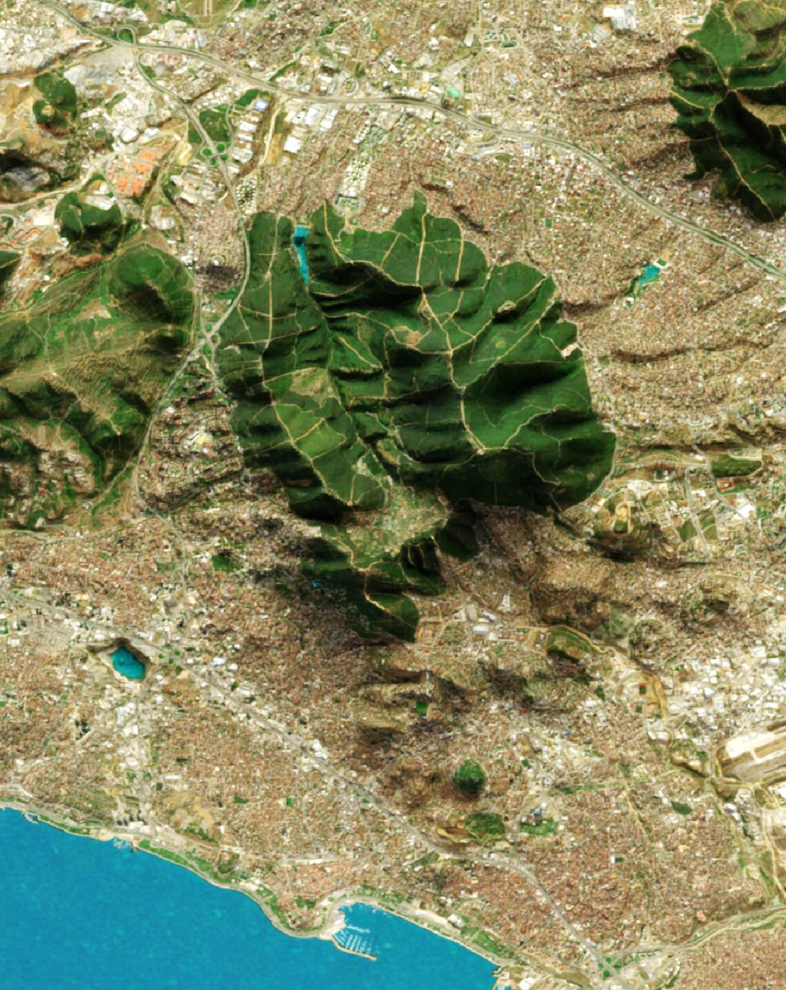 Istanbul Turkey Aerial Shaded Relief City Map Poster Bosphorus - Image 2