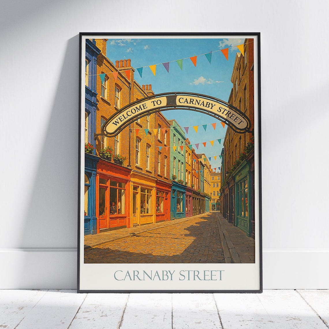 Carnaby Street Welcome Arch Festive Flags Soho Travel Poster
