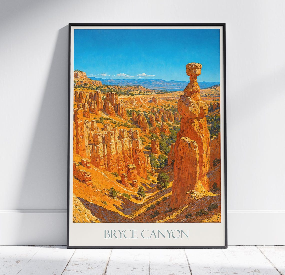Bryce Canyon Utah Hoodoos Thor's Hammer Desert Painting Poster