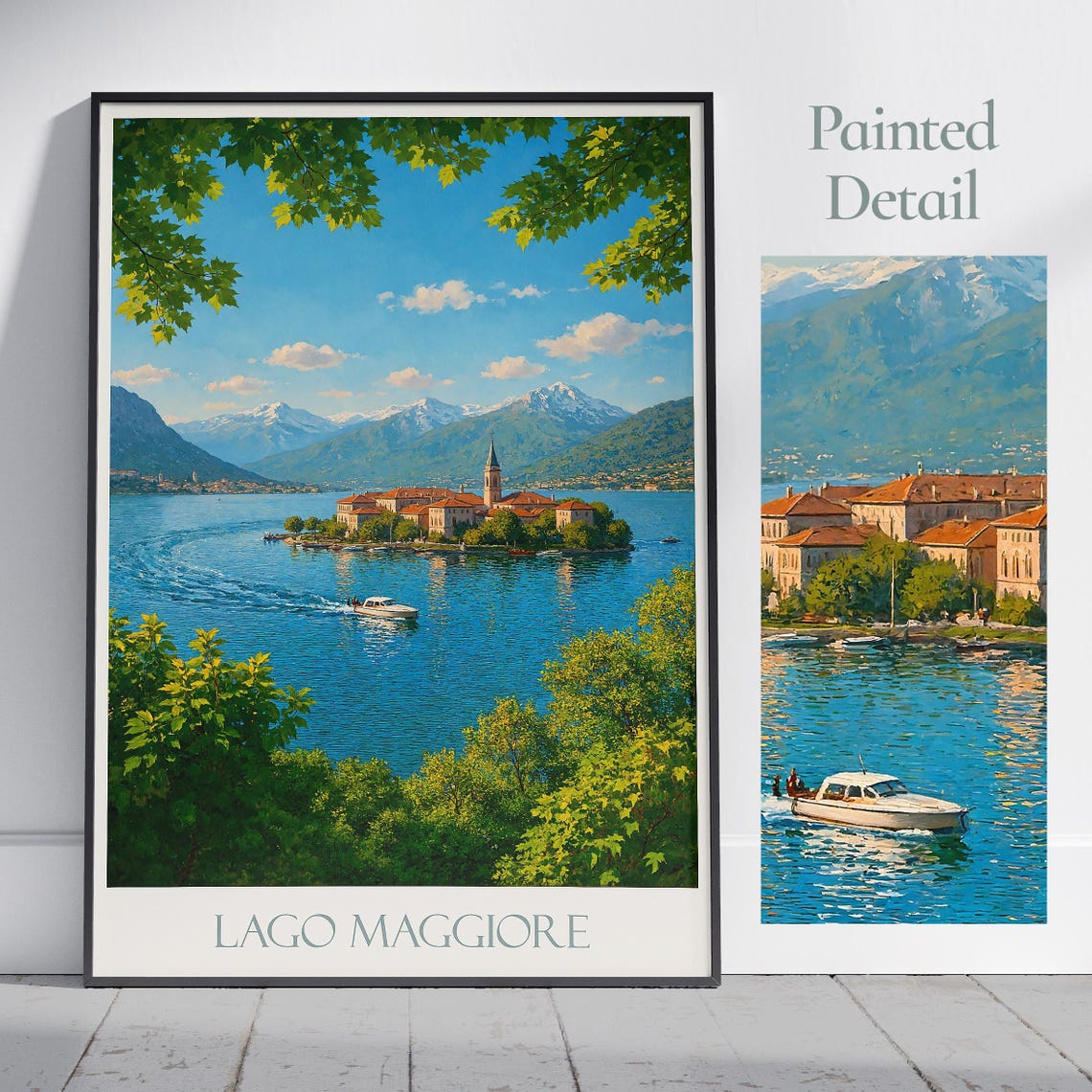 Lake Maggiore Italy Isola Bella Boat Painted Lakeside Poster