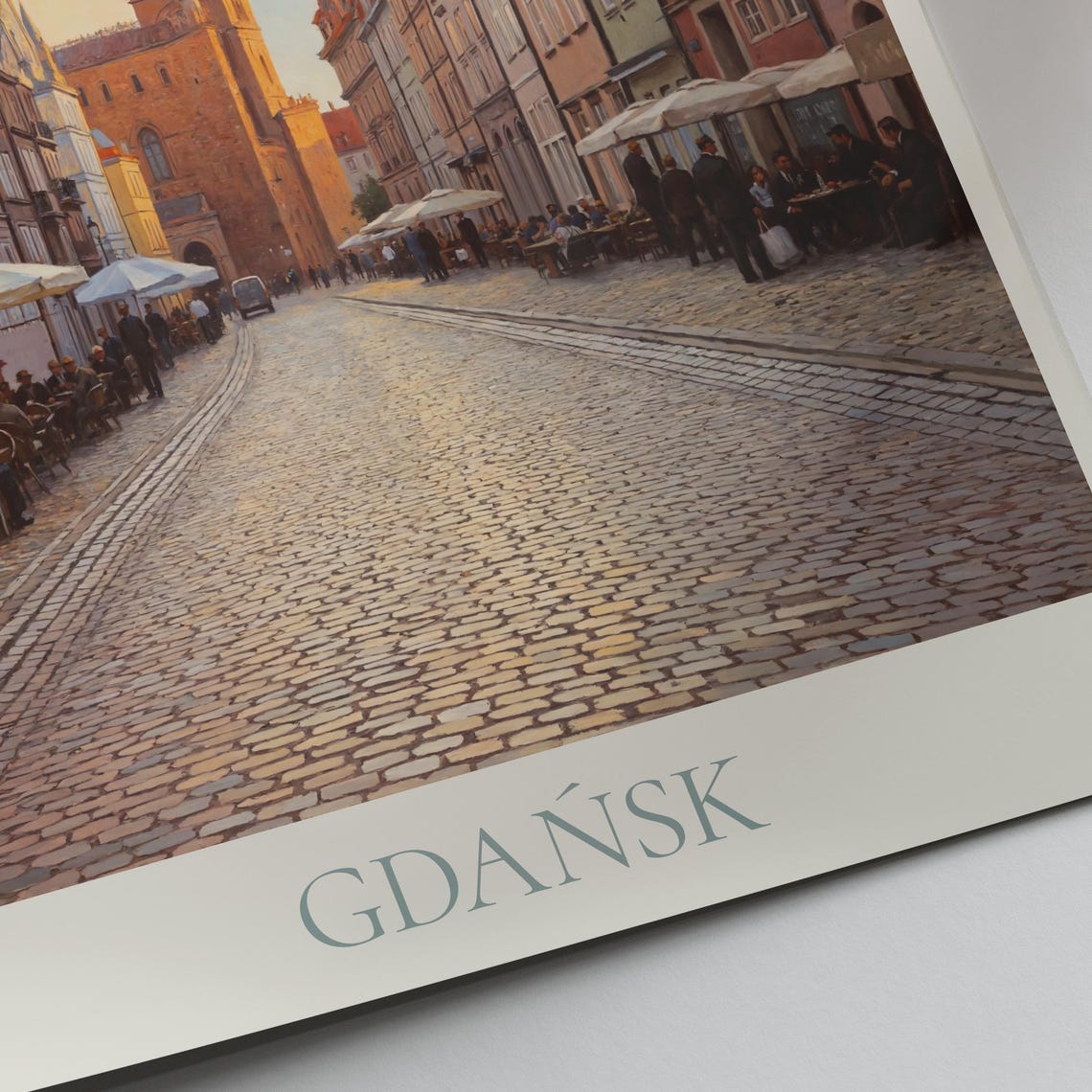Gdansk Poland Historic Old Town Hall Tower Painted Travel Poster - Image 2