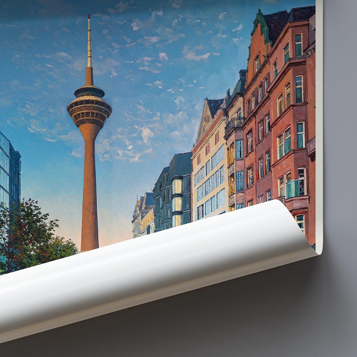 Dsseldorf Travel Print Germany Travel Poster Painted Wall Art Home Decor Framed Personalized Print Vacation Travel Gift - Image 3