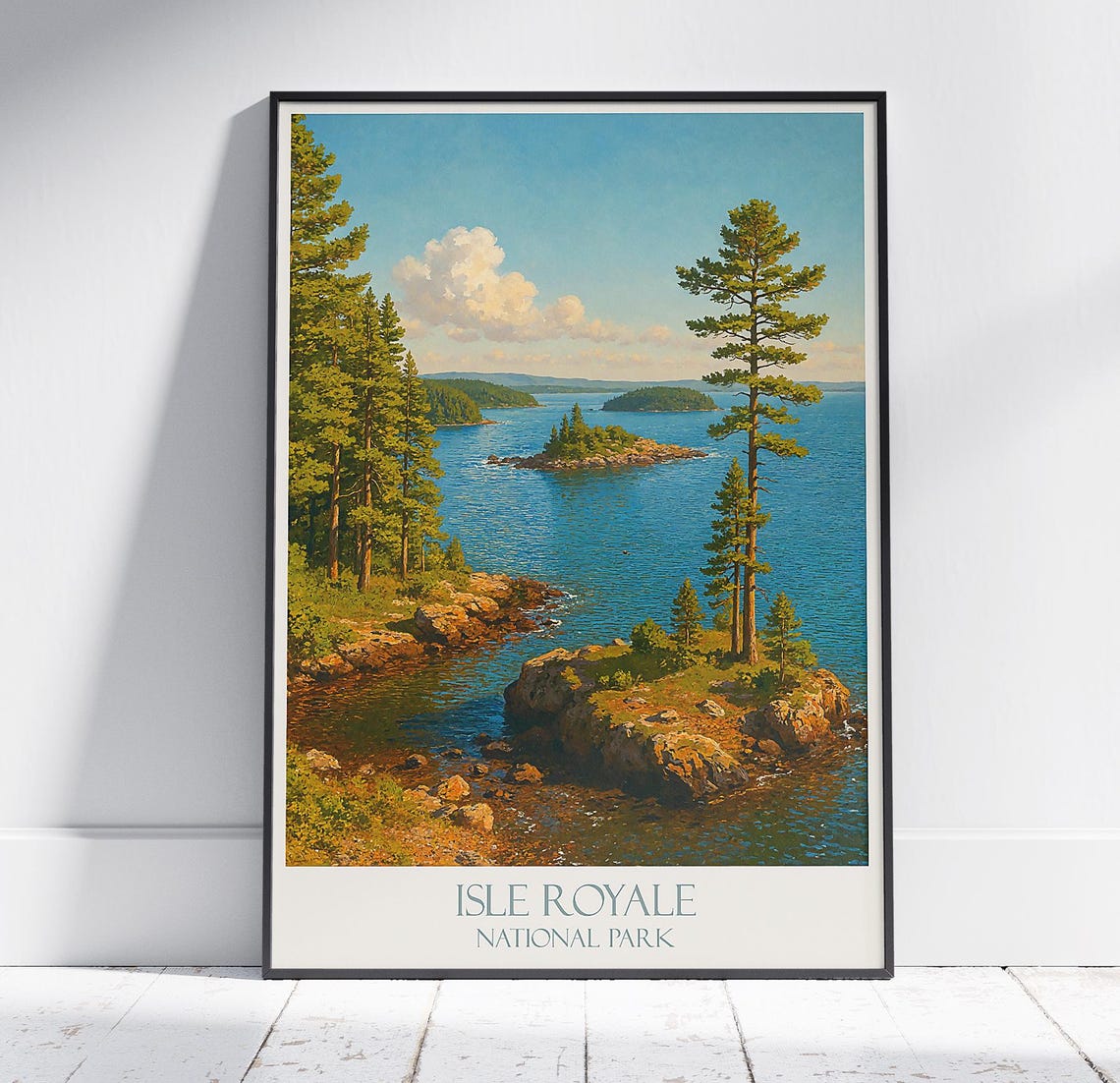 Isle Royale National Park Lake Superior Pine Islands Travel Poster