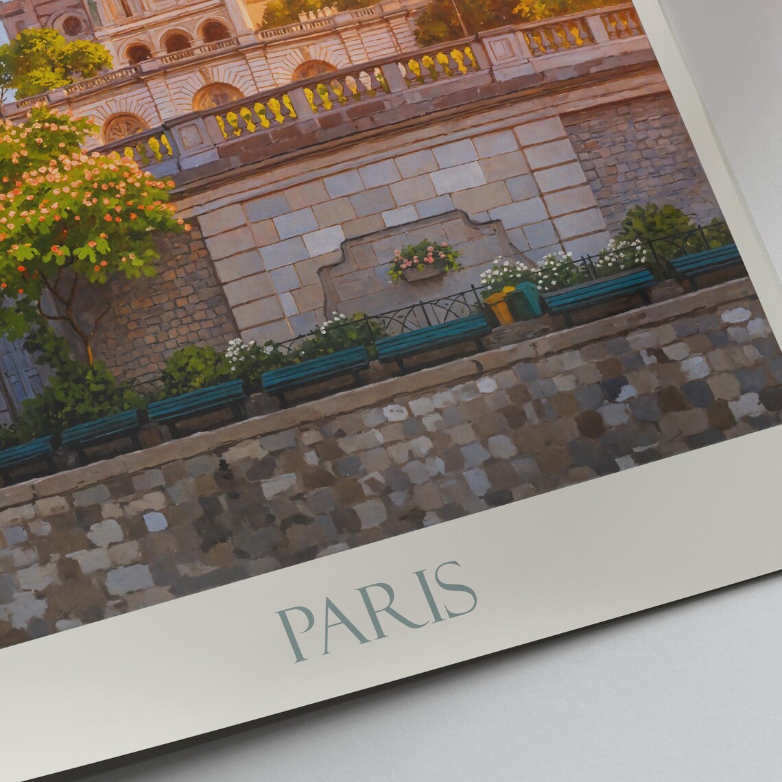 Paris France Sacre Coeur Basilica Montmartre Painted Travel Poster - Image 2