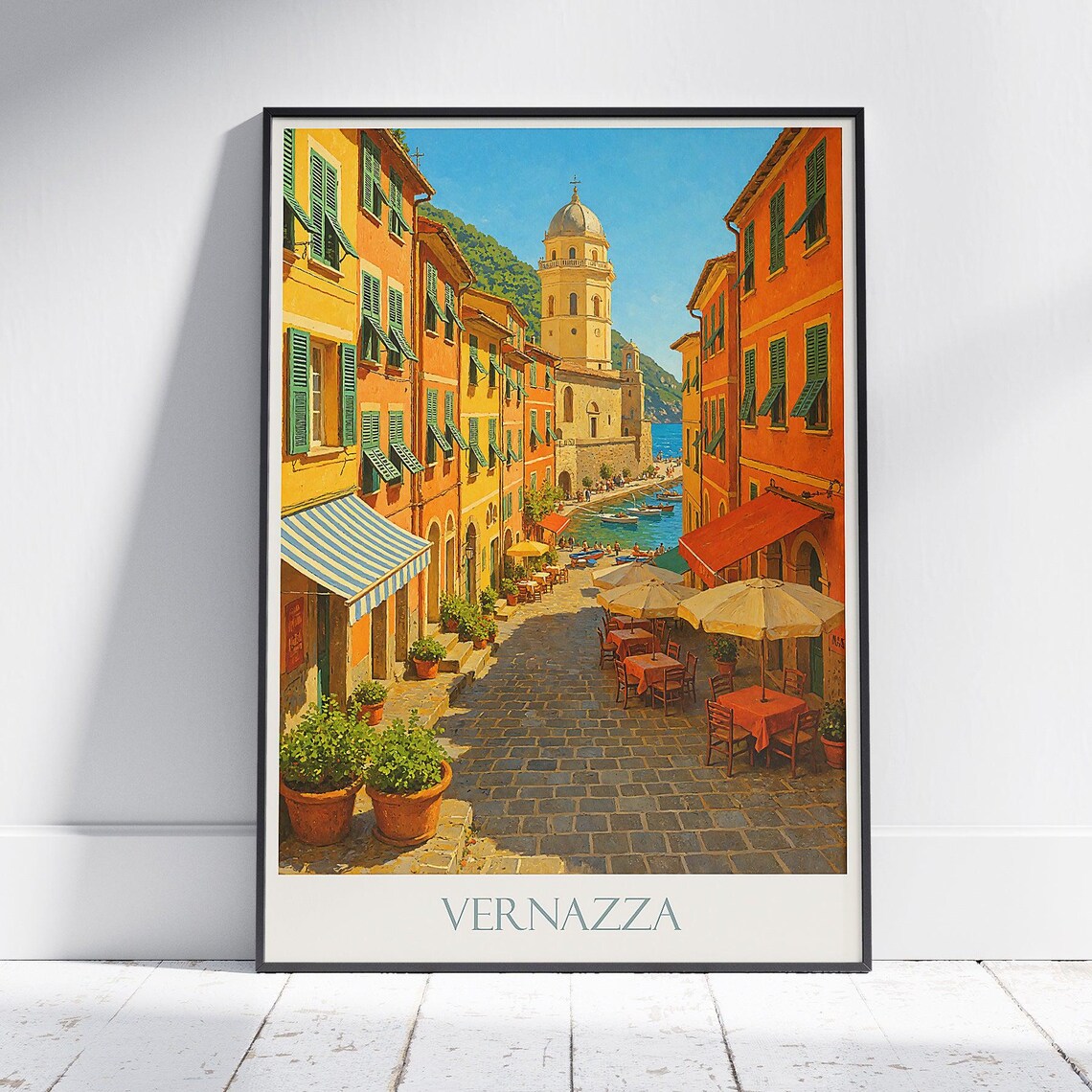 Vernazza Cinque Terre Colorful Harbor Village Italy Travel Poster