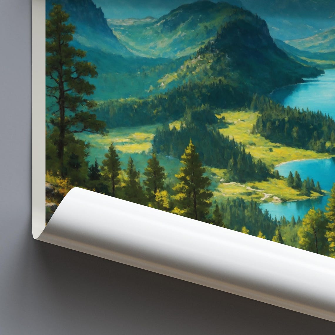 Berchtesgaden Germany Alpine Lake Cabin Bavarian Painted Poster - Image 4