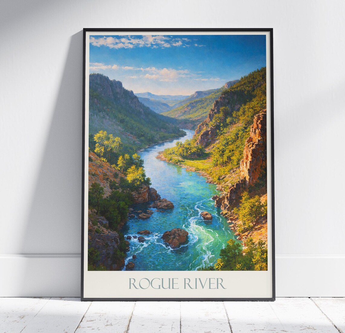 Rogue River Oregon Canyon Gorge Painted Wilderness Travel Poster