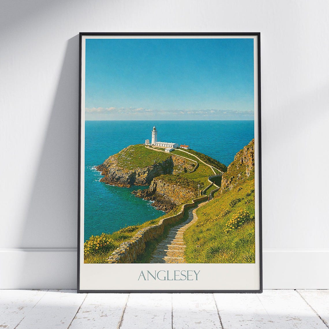 South Stack Lighthouse Anglesey Wales Cliff Coastal Travel Poster