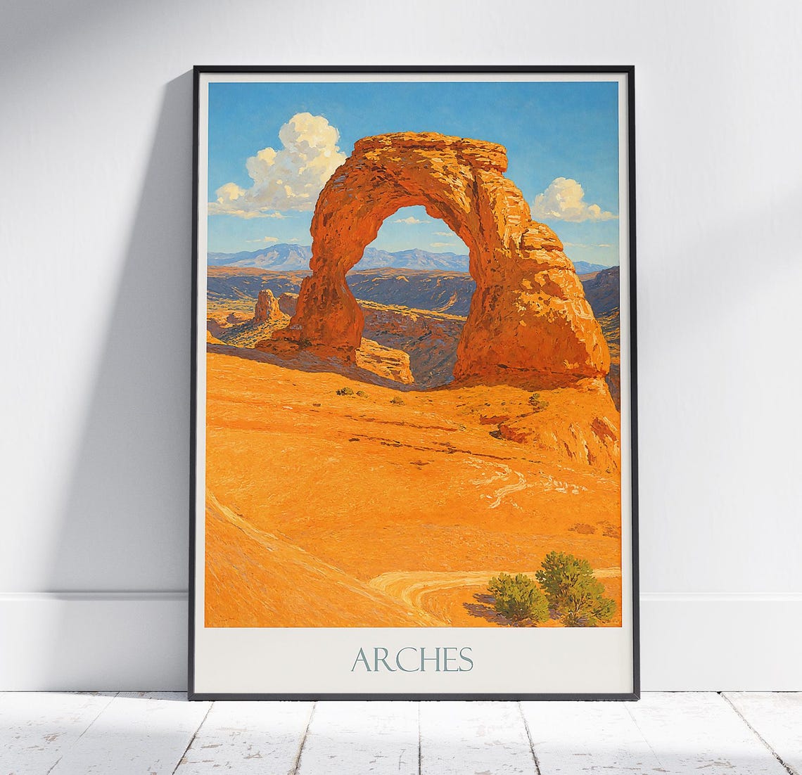 Arches Utah Delicate Arch Desert Sunset Painted Travel Poster