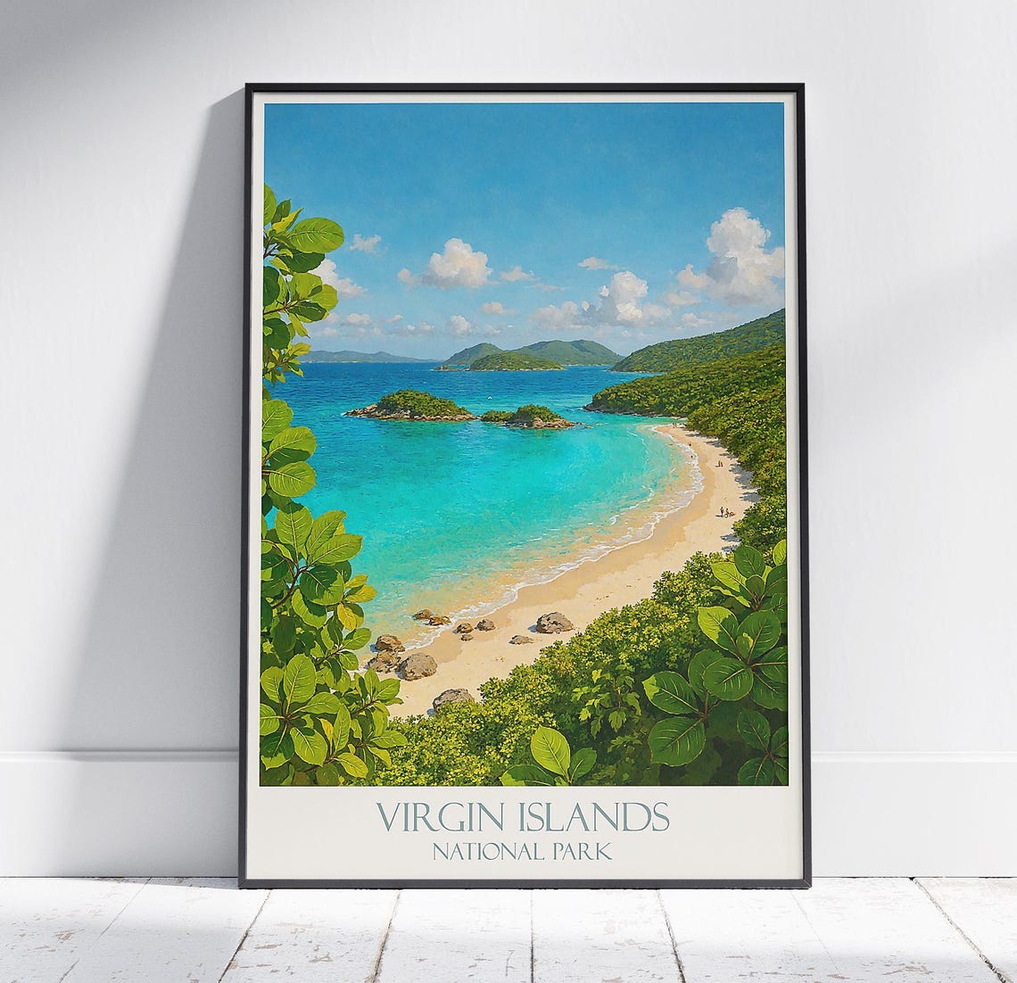 Virgin Islands National Park Trunk Bay Turquoise Beach Travel Poster