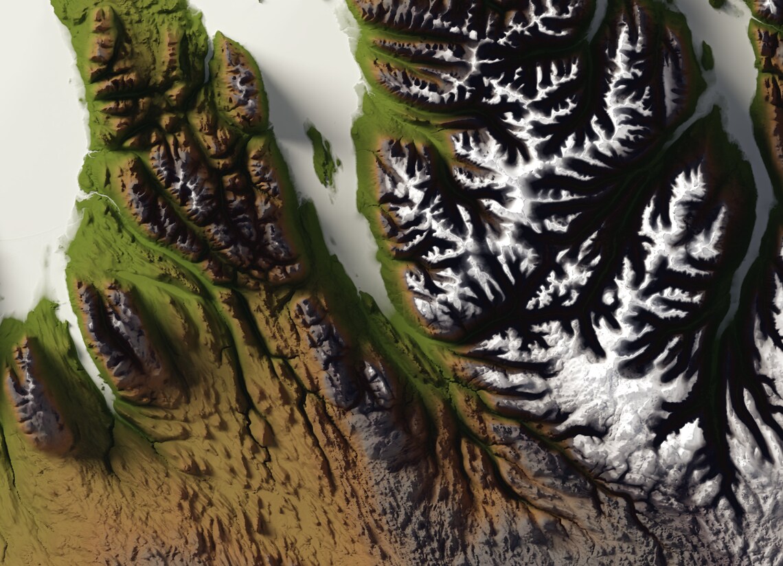 Iceland 3D Terrain Shaded Relief Topographic Country Map Poster - Image 3