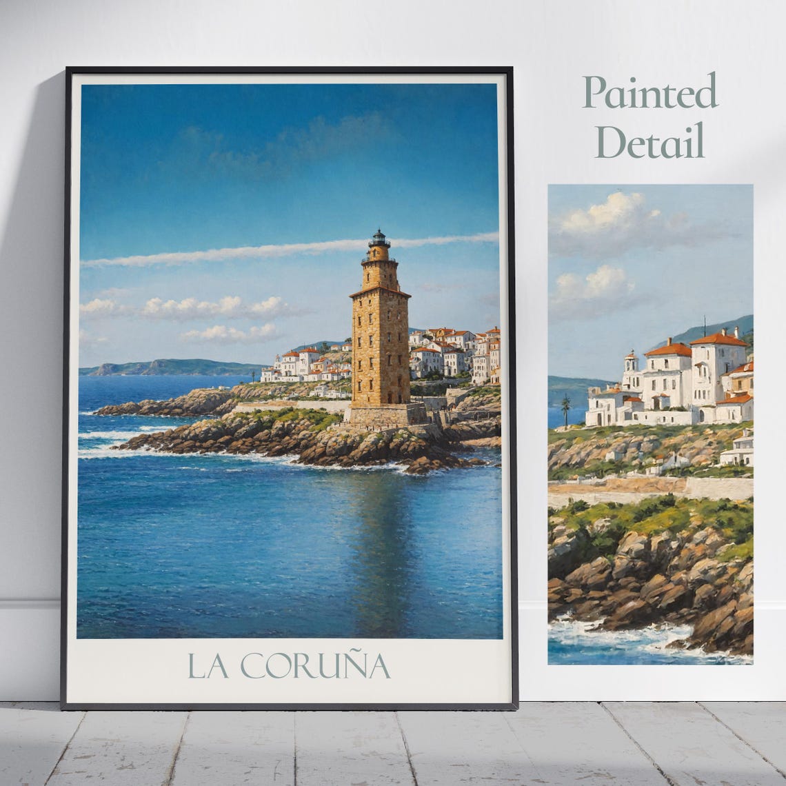 La Coruna Tower of Hercules Ancient Lighthouse Spain Travel Poster