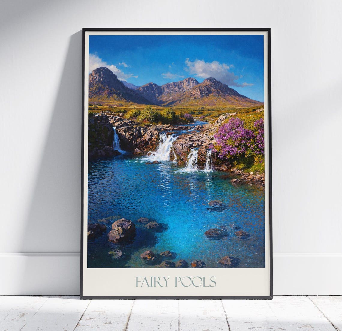 Fairy Pools Isle of Skye Waterfalls Blue Pools Travel Poster
