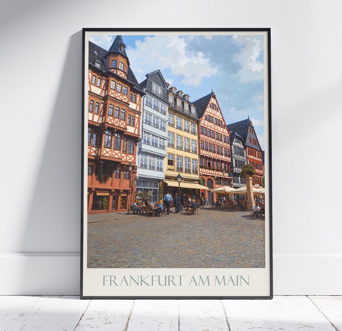 Frankfurt am Main Old Town Half Timbered Houses Square Poster