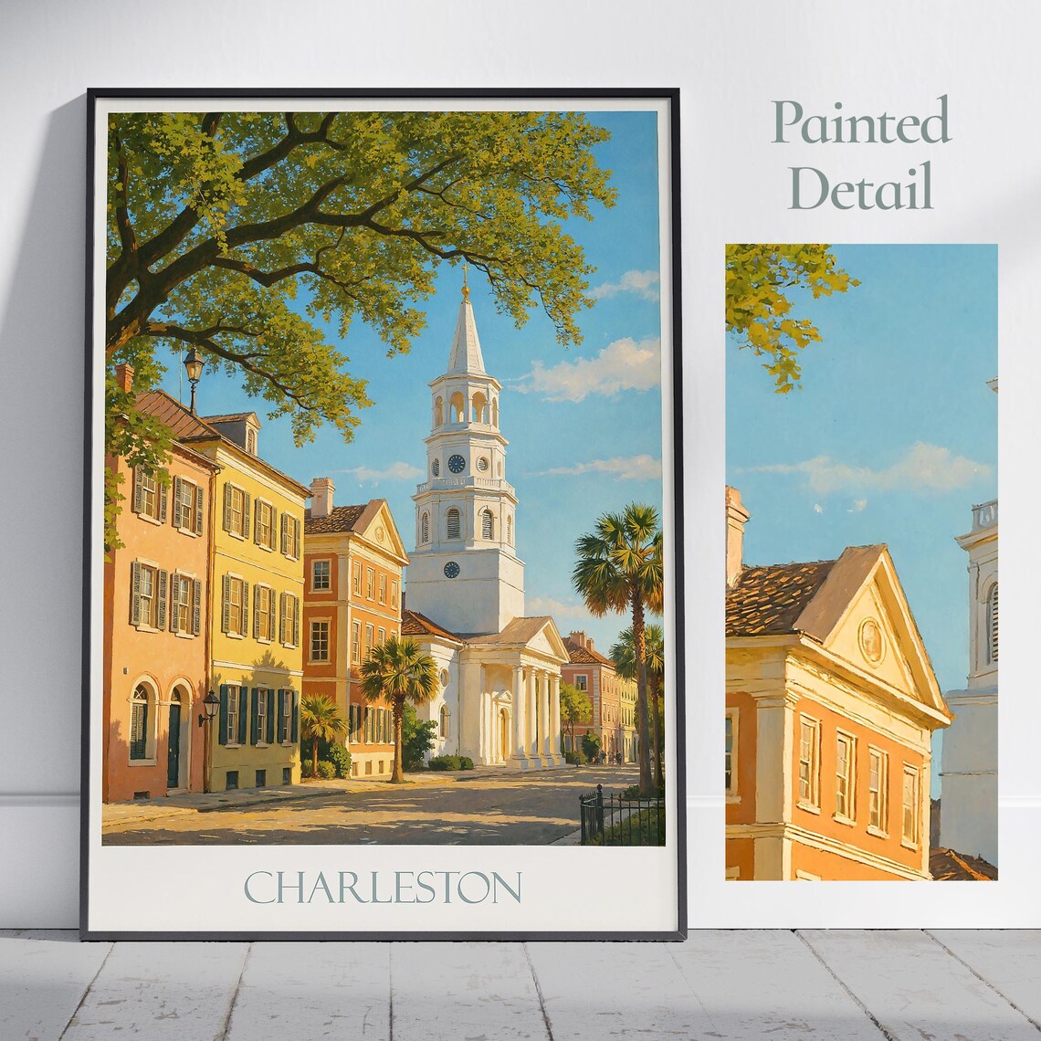 Charleston South Carolina Historic Church Street Travel Poster
