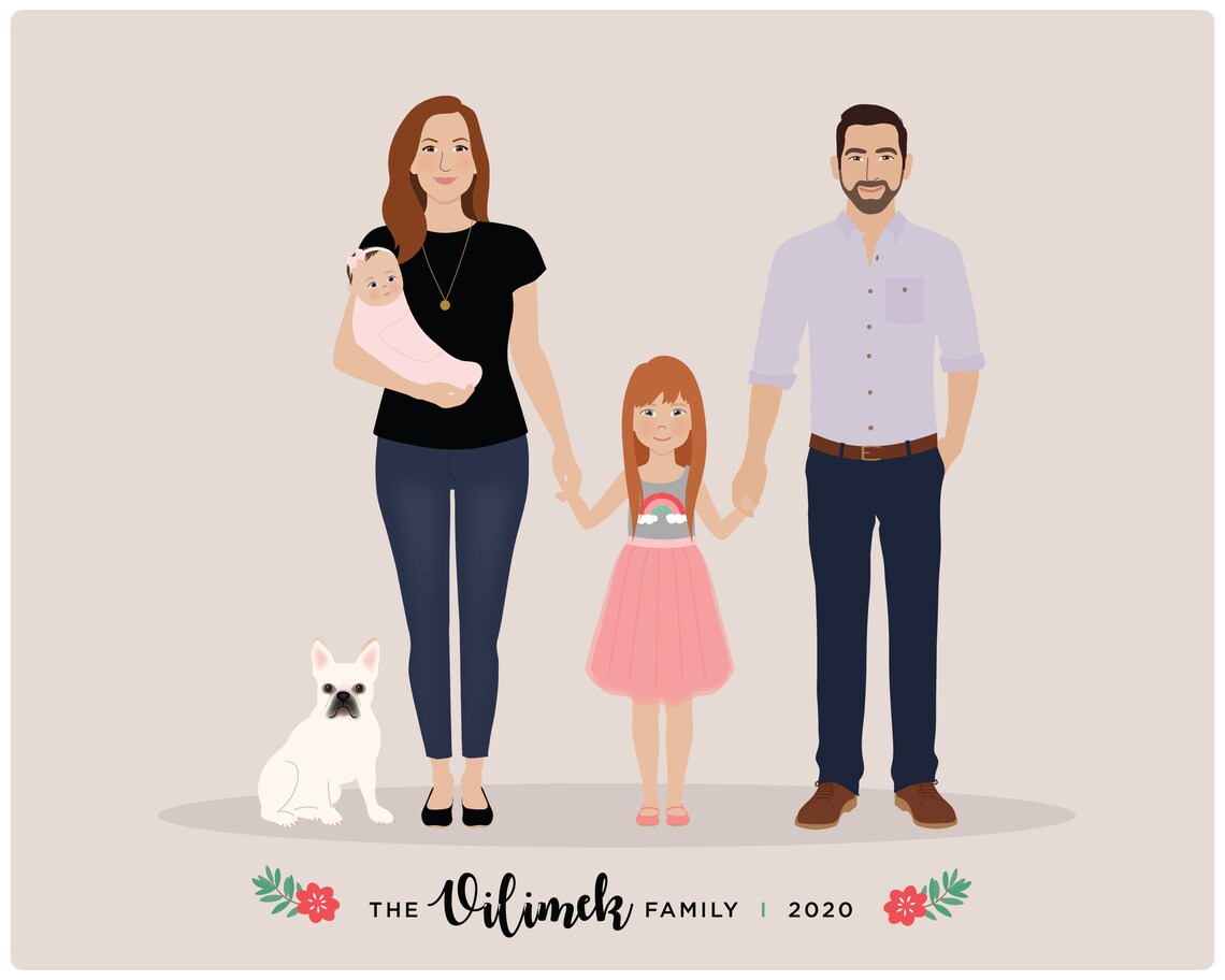 Custom Family Portrait - Family Drawing - Image 3