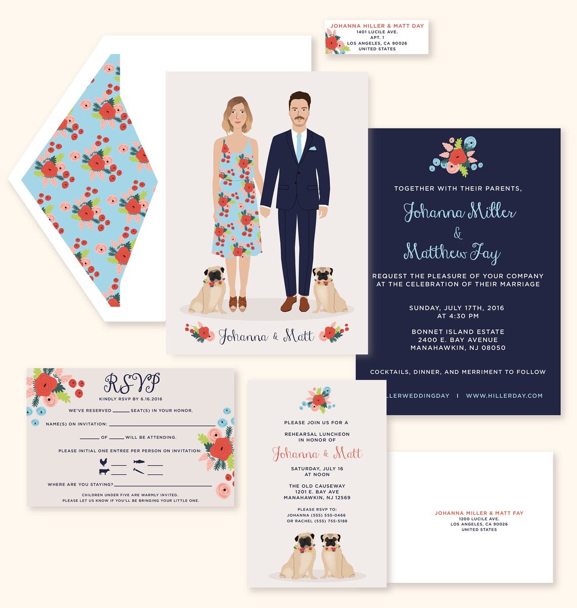 Custom Portrait Wedding Invitation Suite - Image 2