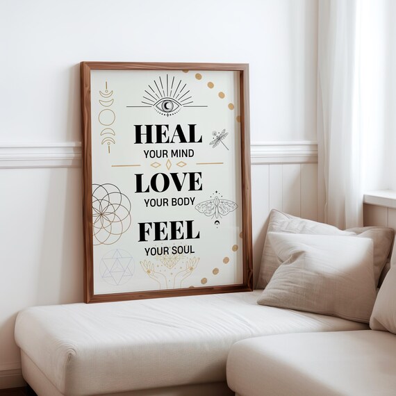 Heal Your Mind Love Your Body Feel Your Soul Spiritual Eye Poster
