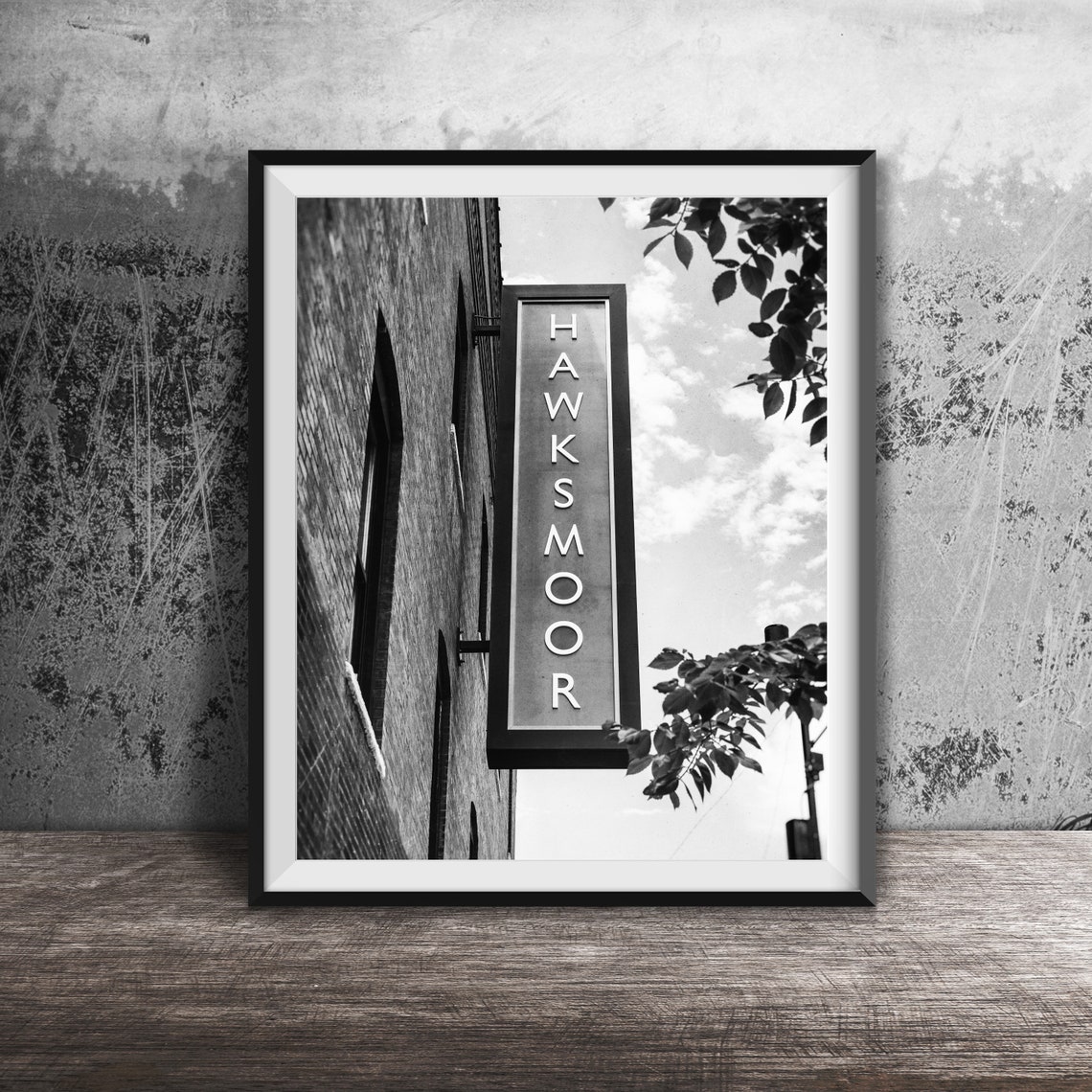 Hawksmoor Vertical Blade Sign Brick Building Wall Photo Poster - Image 2