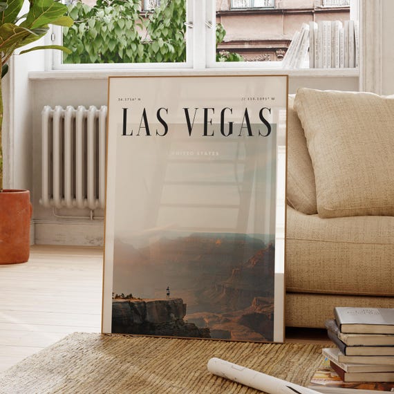Las Vegas United States Modern Travel Wall Art Design Color Print Wanderlust Decor Home Office Lover Gift
