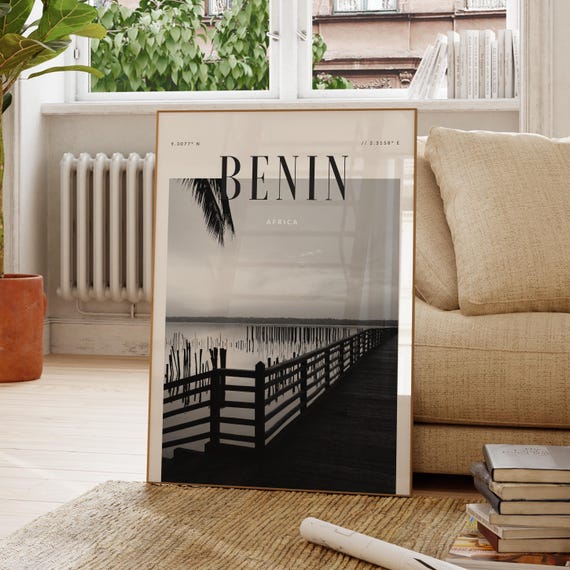 Benin Modern Travel Wall Art Design Color Print Wanderlust Decor Home Office Lover Gift Africa