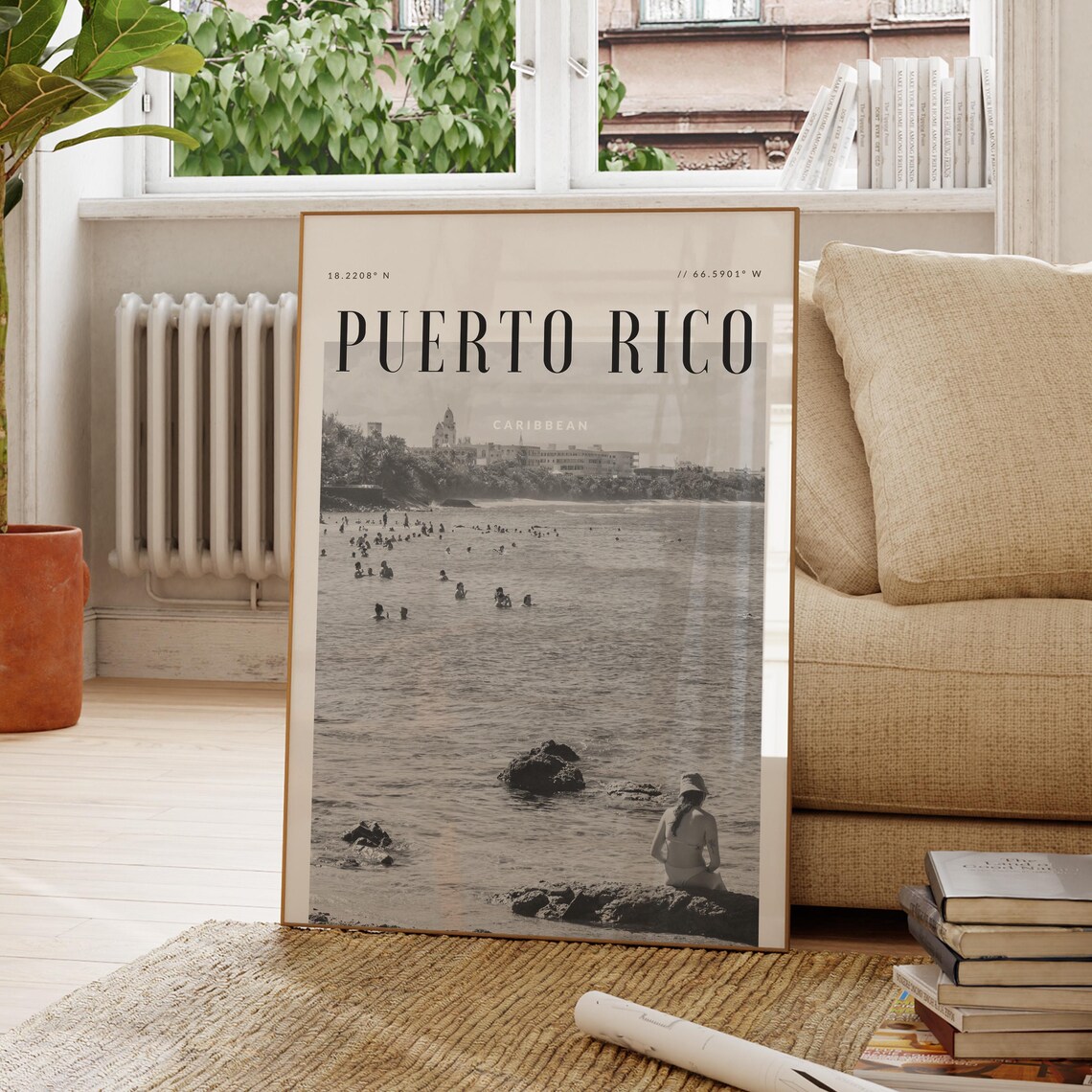 Puerto Rico Caribbean Modern Travel Poster