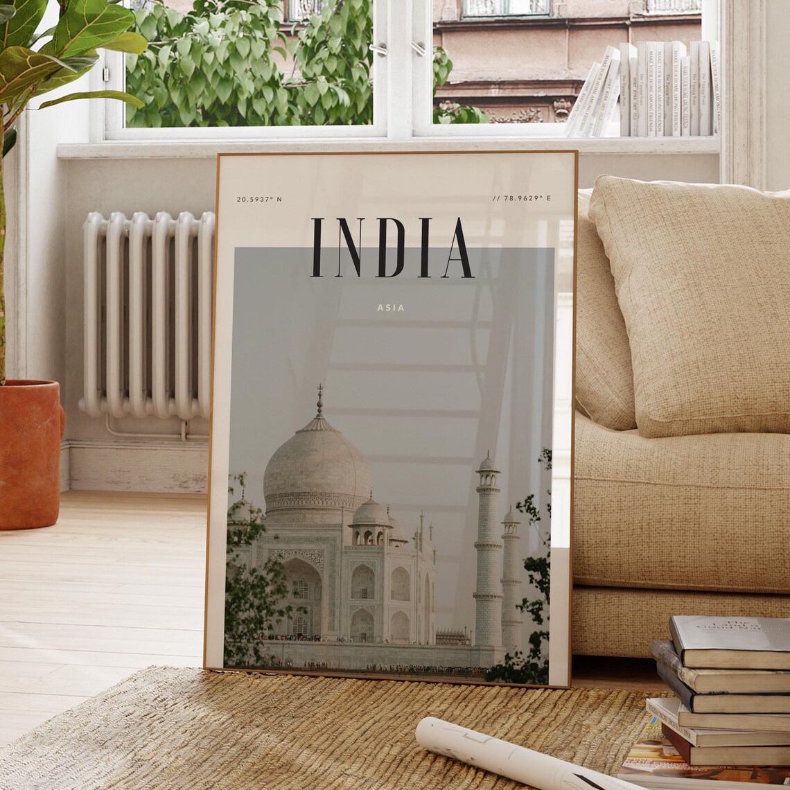 India Taj Mahal Marble Dome Mughal Landmark Asia Travel Wall Poster