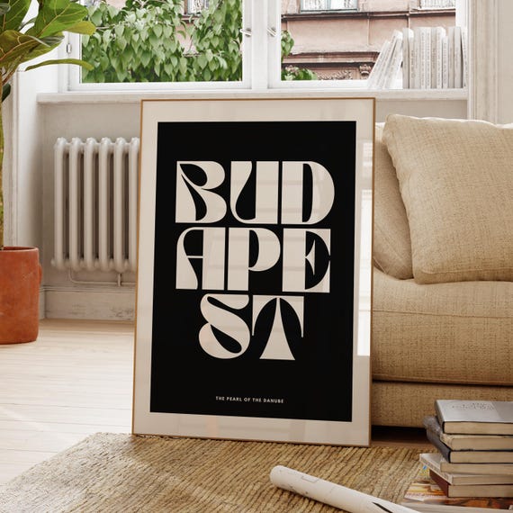 Budapest Wall Art Poster Monochrome City Travel Decor Print Posters For Home Office Gallery Wanderlust Hungary