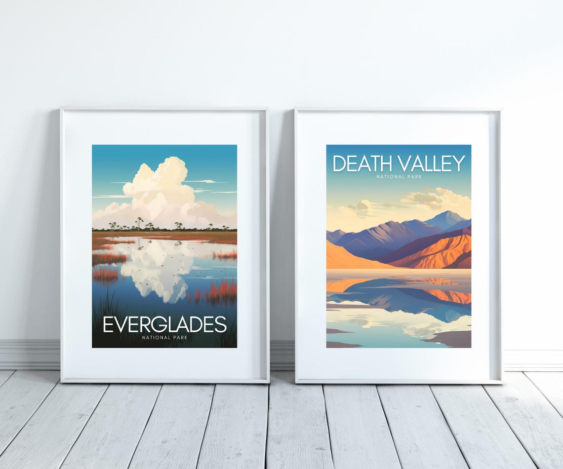 Everglades National Park Poster with Wetlands Reflection and Sawgrass - Image 3