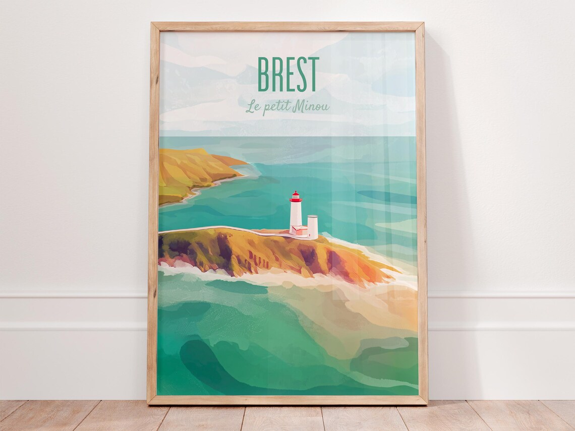 Brest France Poster, Brittany Coast Travel Poster