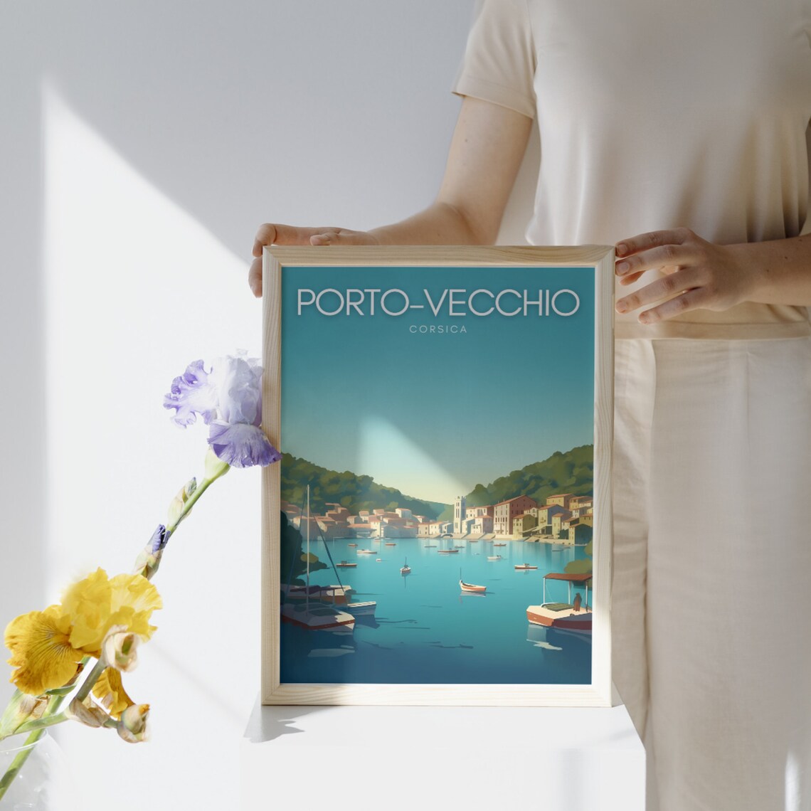 Porto Vecchio Print Corsica Wall Art Wall Hanging Coastal Decor Holiday Gift South Of France Travel Poster Porto Vecchio - Image 2