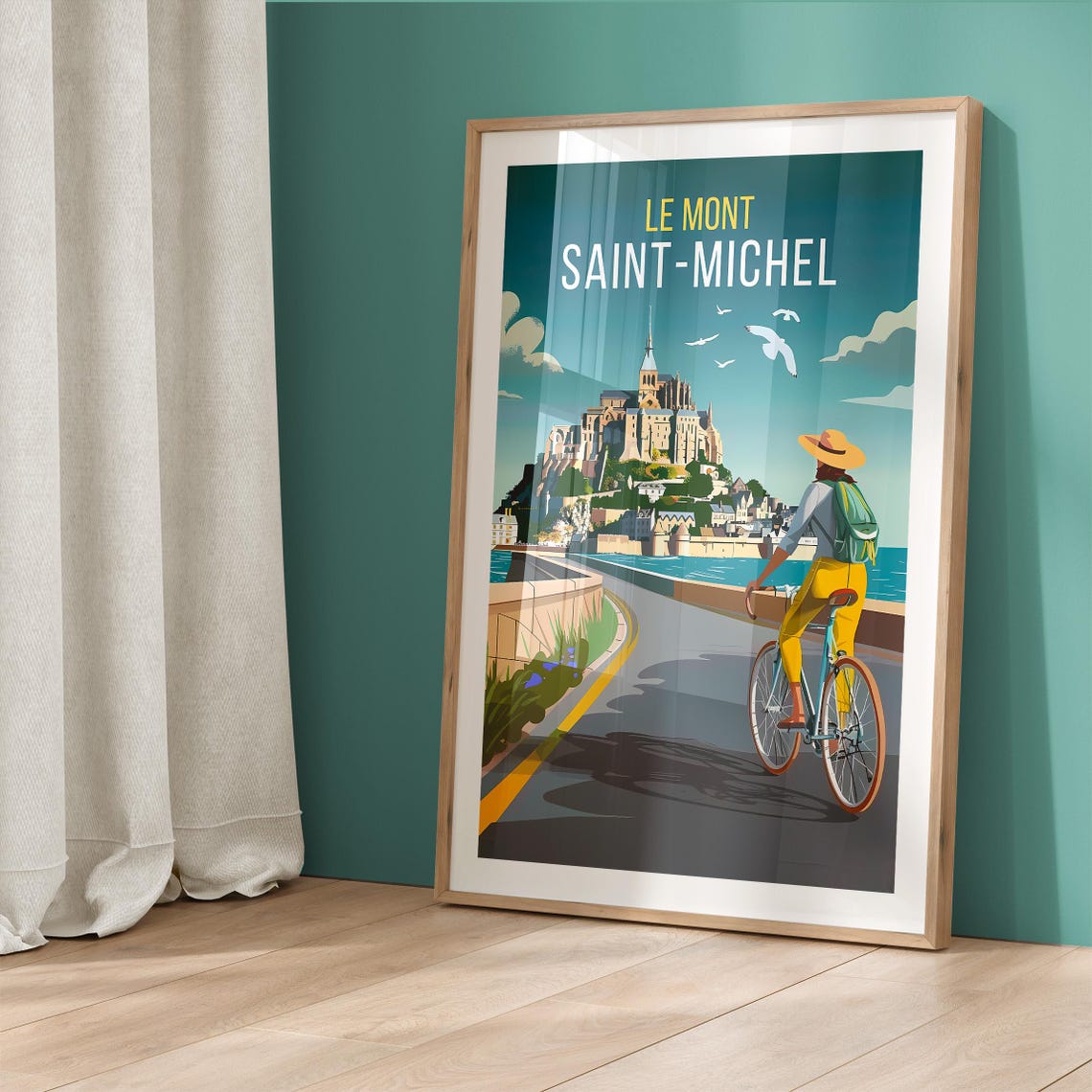 Mont Saint Michel Poster Normandy Travel Poster France Coastal Wall Art Normandy Print Mont St Michel French Poster Godmother Gift - Image 5