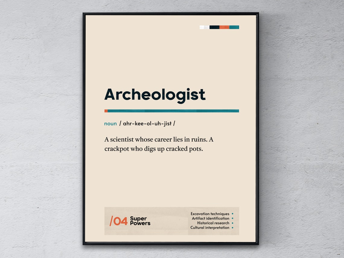 Funny Archaeologist Dictionary Definition Poster Gift for Diggers