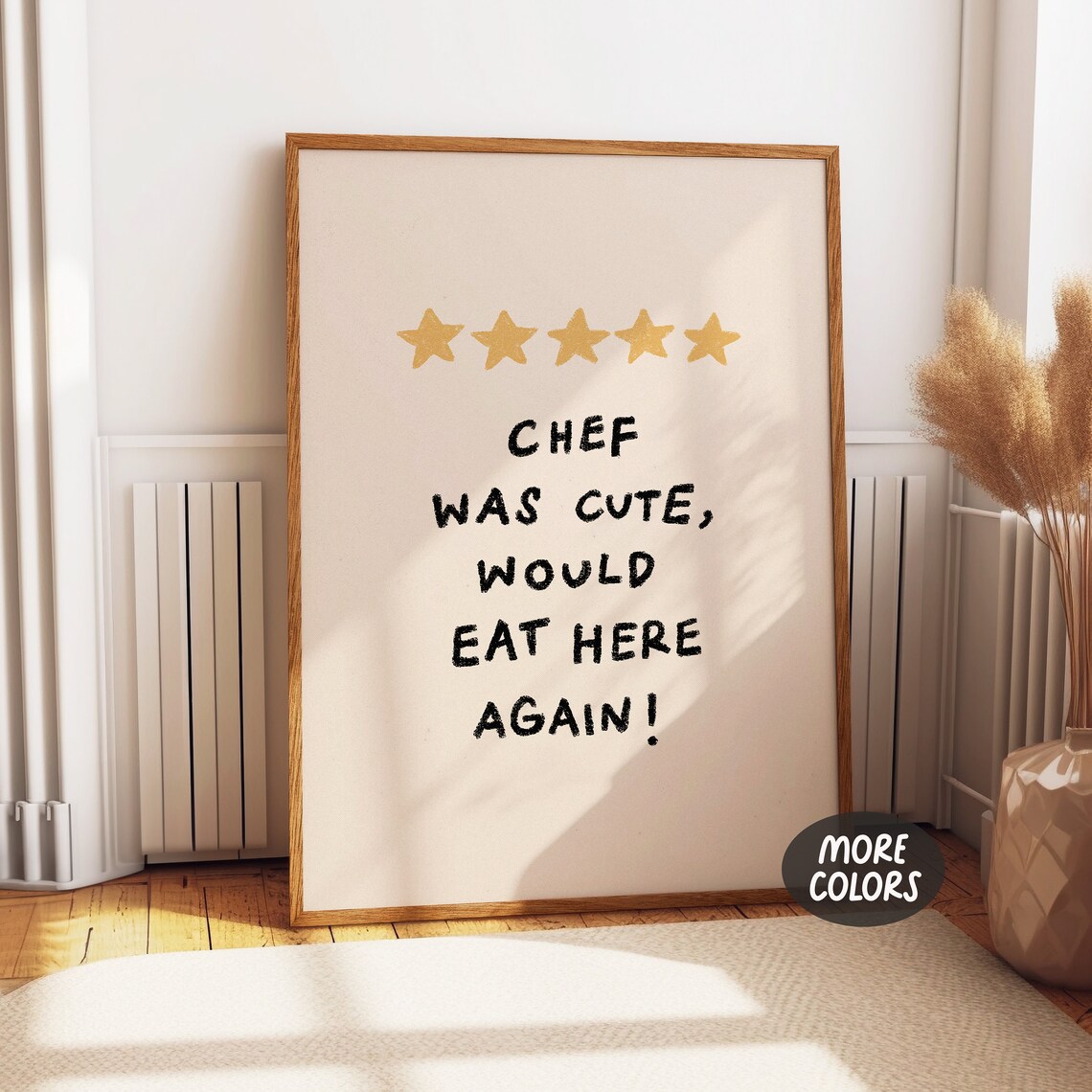 Chef Was Cute, Modern Aesthetic Kitchen Art Print