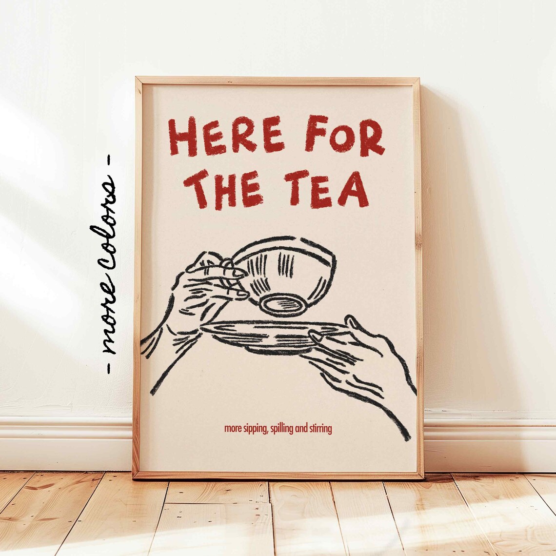 Here For The Tea Vintage Tea Cup Art Print