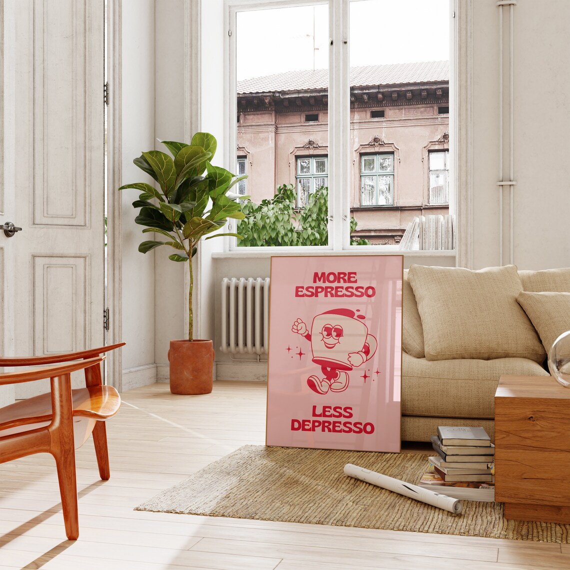 More Espresso Less Depresso Aesthetic Wall Art Print - Image 3