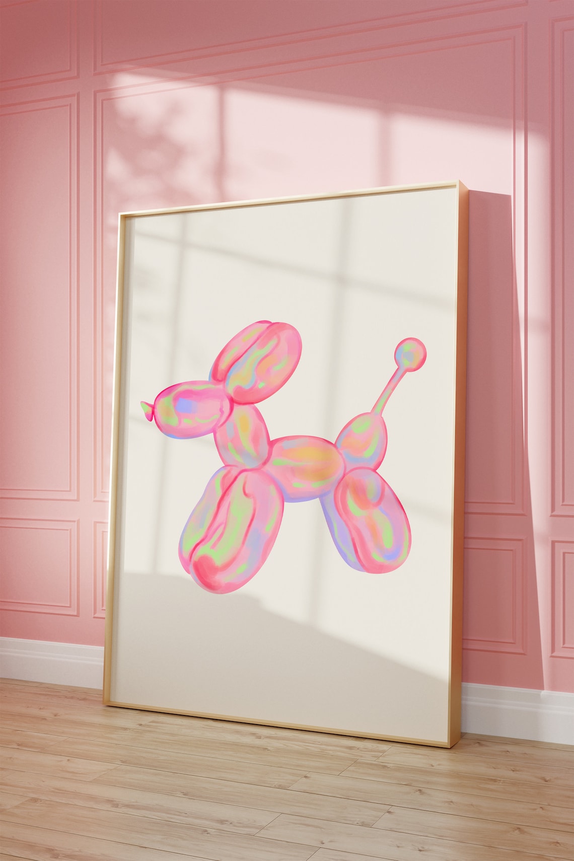 Balloon Dog Pink Minimalist Art Poster Print - Image 3