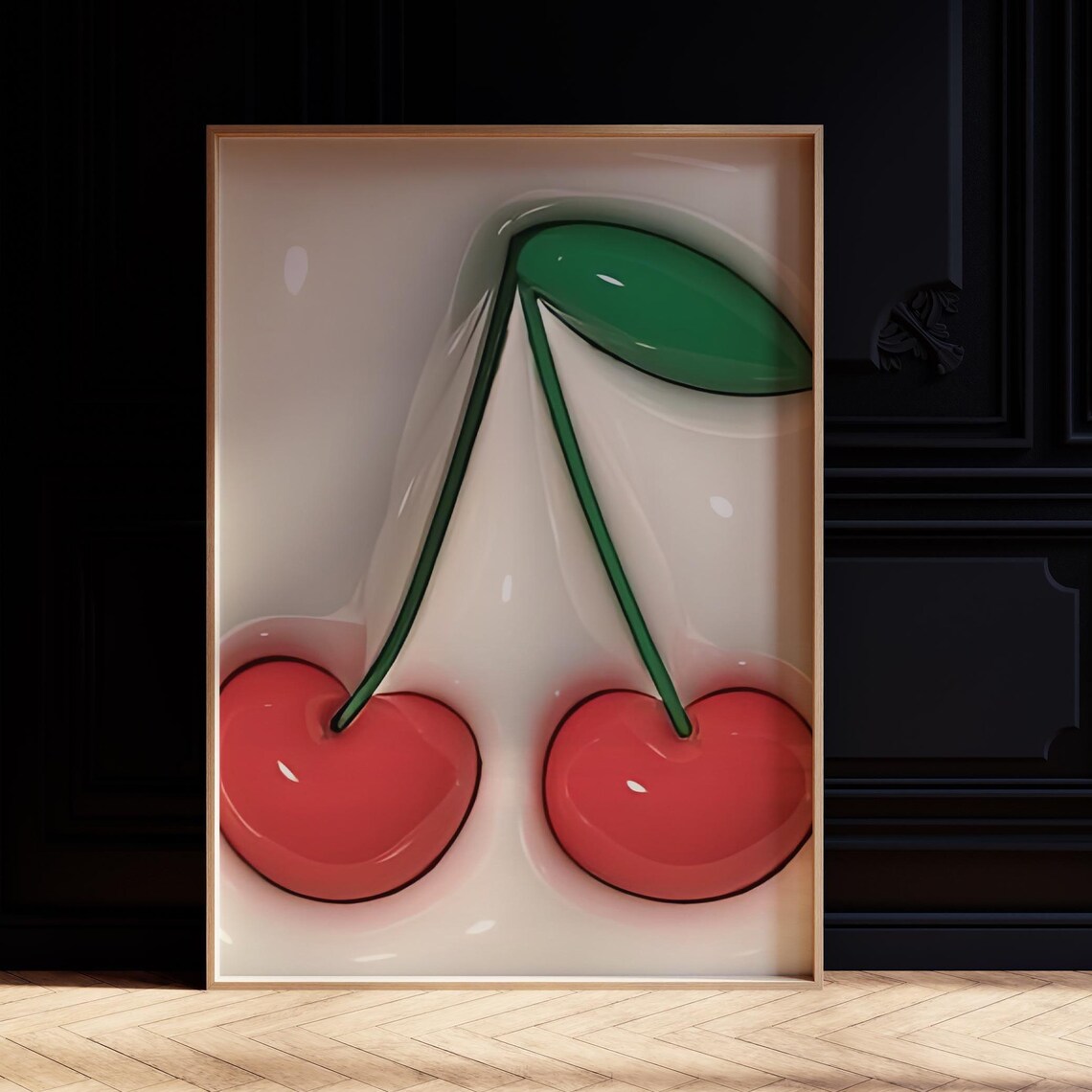 Cherry Wall Art Art Feminine Wall Art Cherry Poster Cherry Print Retro Wall Art Cherry Wall Decor
